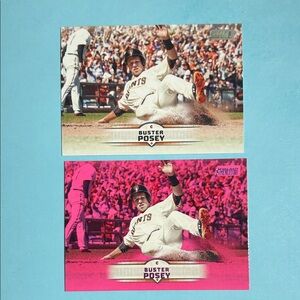Buster Posey SF Giants 2025 Topps Stadium Club cards #133 base & pink parallel